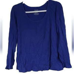 Women's Plus Size Royal Blue Waffle Knit Thermal Pajama Top Sleep Shirt 2X 18/20